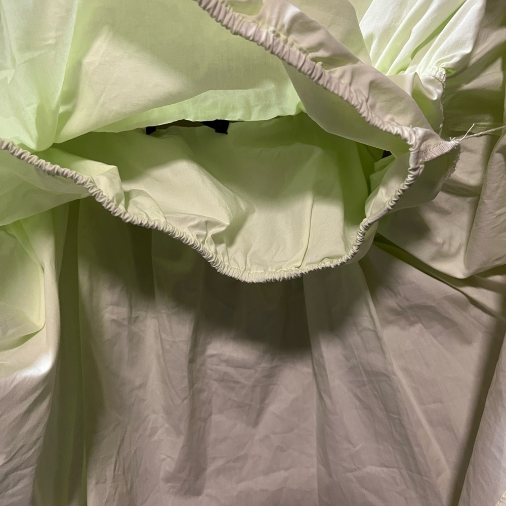 Zara Light Lime Ruffle-Shoulder Tank Top - Picture 4 of 7